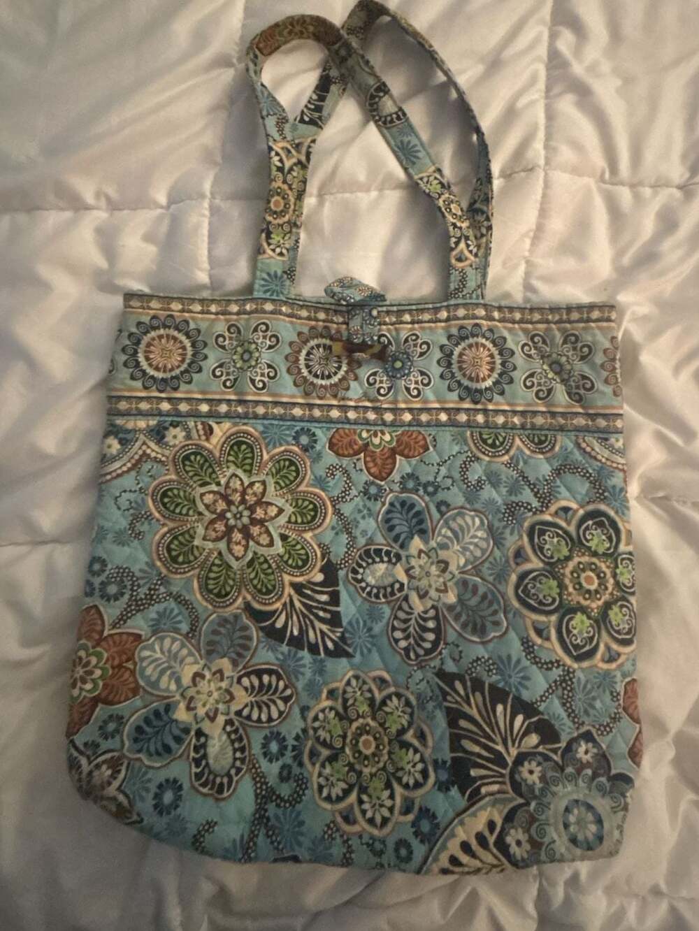 Vera Bradley Quilted Floral Paisley Shoulder Tote Bag